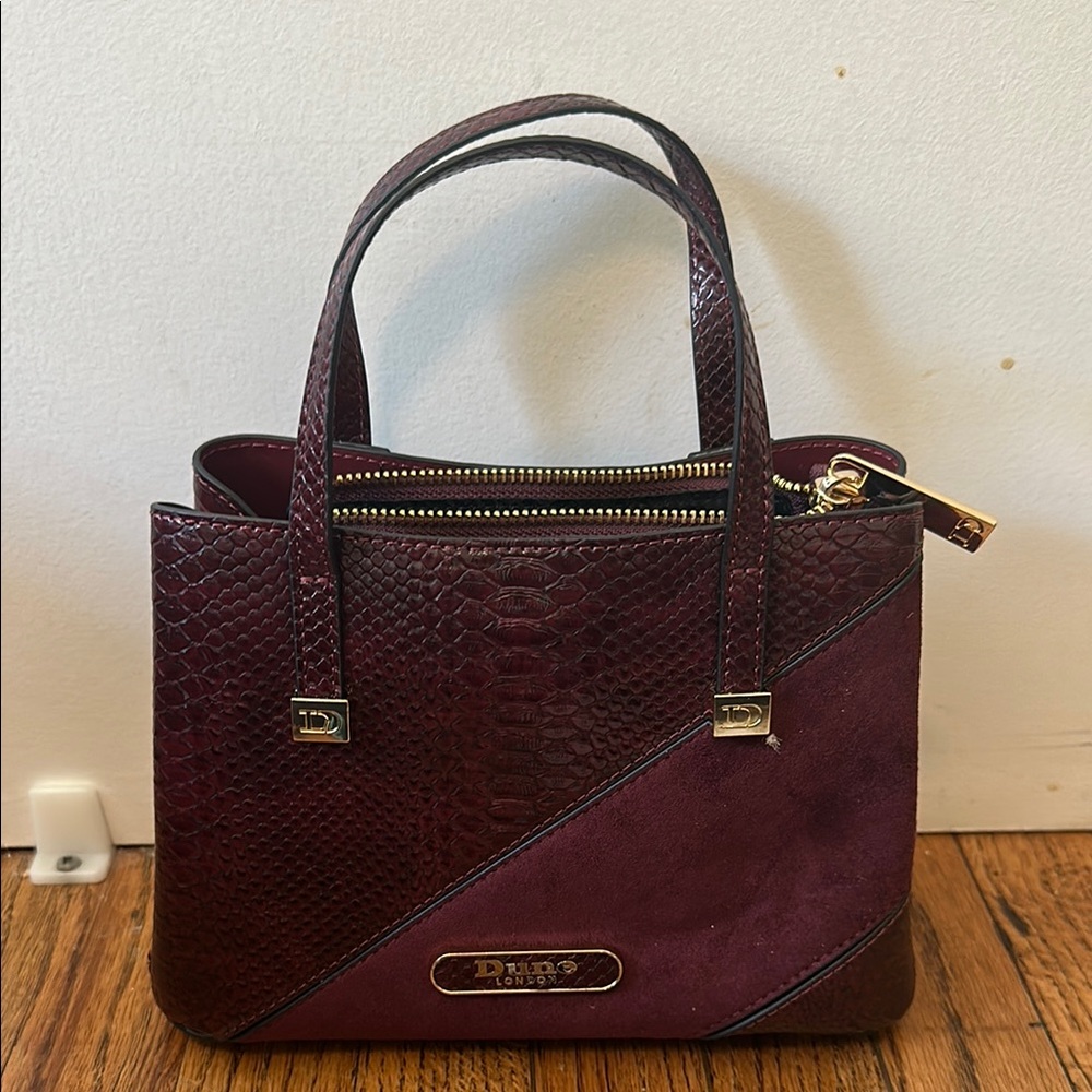 Dune London Burgundy Textured Mini Tote Bag